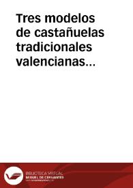 Tres modelos de castañuelas tradicionales valencianas / Atienza PeÑarrocha, Antonio | Biblioteca Virtual Miguel de Cervantes