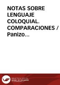 NOTAS SOBRE LENGUAJE COLOQUIAL. COMPARACIONES / Panizo Rodriguez, Juliana | Biblioteca Virtual Miguel de Cervantes