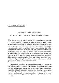 Escrito del Censor  : al caso del señor Menéndez Pidal / Elías Tormo | Biblioteca Virtual Miguel de Cervantes
