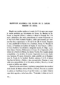 Recepción Académica del Excmo. Sr. D. Carlos Romero de Lecea | Biblioteca Virtual Miguel de Cervantes