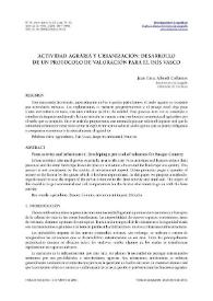 Actividad agraria y urbanización : desarrollo de un protocolo de valoración para el País Vasco / Juan Cruz Alberdi Collantes | Biblioteca Virtual Miguel de Cervantes