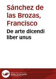 De arte dicendi liber unus | Biblioteca Virtual Miguel de Cervantes