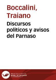 Discursos politicos y avisos del Parnaso | Biblioteca Virtual Miguel de Cervantes