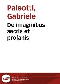 De imaginibus sacris et profanis | Biblioteca Virtual Miguel de Cervantes
