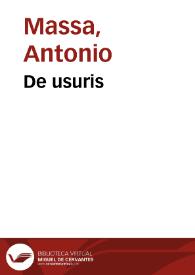De usuris | Biblioteca Virtual Miguel de Cervantes