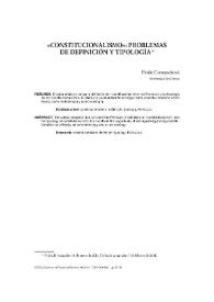 "Constitucionalismo" : problemas de definición y tipología / Paolo Comanducci | Biblioteca Virtual Miguel de Cervantes