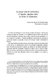 La mujer entre la confusión y el ingenio. Apuntes sobre "La Fénix de Salamanca" / Concepción Argente del Castillo Ocaña | Biblioteca Virtual Miguel de Cervantes