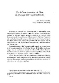 "El caballero sin nombre", de Mira de Amescua  : teatro desde la historia / Aurora Biedma Torrecillas | Biblioteca Virtual Miguel de Cervantes