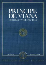 Príncipe de Viana. Suplemento de Ciencias. Año I, núm. 1. 1981 | Biblioteca Virtual Miguel de Cervantes