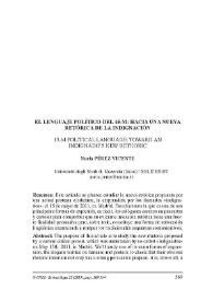 El lenguaje político del 15-M: hacia una nueva retórica de la indignación = 15-M political language: toward an indignado's new rethoric / Ana Prieto Nadal | Biblioteca Virtual Miguel de Cervantes
