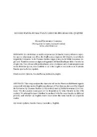 Sancho Panza en las traducciones inglesas del "Quijote" / Manuel Guerrero Cabrera | Biblioteca Virtual Miguel de Cervantes