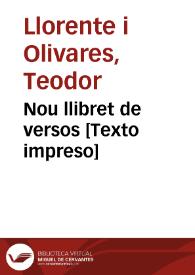 Nou llibret de versos  | Biblioteca Virtual Miguel de Cervantes