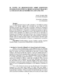 El pleito de jurisdicciones sobre beneficios eclesiásticos entre el obispo González Pisador y la Colegiata de San Isidoro de León (1783-1787) / Antonio Astorgano Abajo | Biblioteca Virtual Miguel de Cervantes
