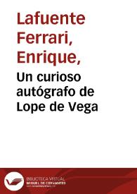 Un curioso autógrafo de Lope de Vega | Biblioteca Virtual Miguel de Cervantes