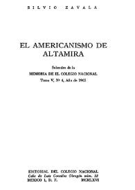 El americanismo de Altamira / Silvio Zavala | Biblioteca Virtual Miguel de Cervantes