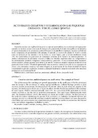 Actividades creativas y desarrollo en las pequeñas ciudades: Teruel como ejemplo / Ana Isabel Escalona Orcao, Luis Antonio Sáez Pérez, Luis María Frutos Mejías, Blanca Loscertales Palomar | Biblioteca Virtual Miguel de Cervantes