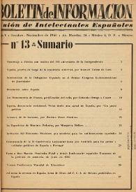 Boletín de información : Unión de intelectuales españoles. Año V, núm. 13, octubre-noviembre de 1960 | Biblioteca Virtual Miguel de Cervantes