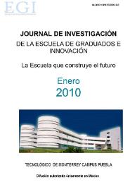 Journal de Investigación de la Escuela de Graduados e Innovación. Enero 2010 | Biblioteca Virtual Miguel de Cervantes