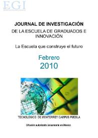 Journal de Investigación de la Escuela de Graduados e Innovación. Febrero 2010 | Biblioteca Virtual Miguel de Cervantes