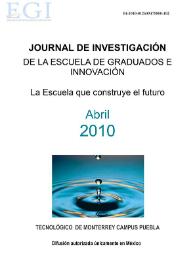 Journal de Investigación de la Escuela de Graduados e Innovación. Abril 2010 | Biblioteca Virtual Miguel de Cervantes