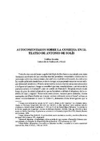 "Autocomentarios" sobre la Comedia en el teatro de Antonio de Solís / Frédéric Serralta | Biblioteca Virtual Miguel de Cervantes