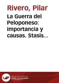 La Guerra del Peloponeso: importancia y causas. Stasis de Corcira. "Diálogo de los Melios" / Pilar Rivero y Julián Pelegrín | Biblioteca Virtual Miguel de Cervantes