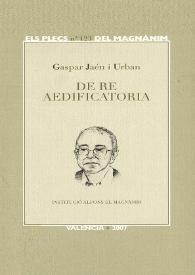De re aedificatoria / Gaspar Jaén i Urban ; traduzione dallo spagnolo di Emilio Coco | Biblioteca Virtual Miguel de Cervantes