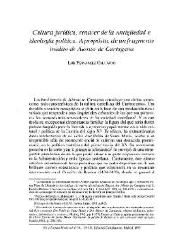 Cultura jurídica, renacer de la Antigüedad e ideología política. A propósito de un fragmento inédito de Alonso de Cartagena / Luis Fernández Gallardo | Biblioteca Virtual Miguel de Cervantes