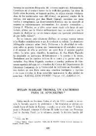 Dylan Marlais Thomas: un cachorro para el Apocalipsis / Juan Quintana | Biblioteca Virtual Miguel de Cervantes