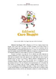 Editorial Caro Raggio (1917-) [Semblanza] / Francisco Fuster García | Biblioteca Virtual Miguel de Cervantes