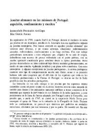 Jesuitas alemanes en las misiones de Portugal: expulsión, confinamiento y escritos / Inmaculada Fernández Arrillaga y Mar García Arenas | Biblioteca Virtual Miguel de Cervantes