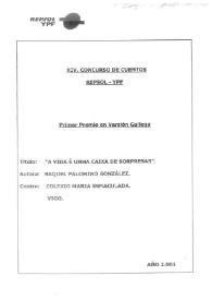 A vida é unha caixa de sorpresas / Raquel Palomino González | Biblioteca Virtual Miguel de Cervantes