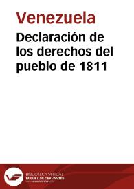 Más información sobre Declaración de los derechos del pueblo de 1811