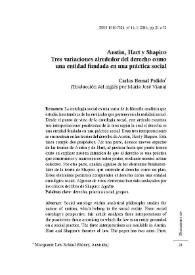 Austin, Hart y Shapiro. Tres variaciones alrededor del derecho como una entidad fundada en una práctica social / Carlos Bernal Pulido (Traducción del inglés por María José Viana) | Biblioteca Virtual Miguel de Cervantes