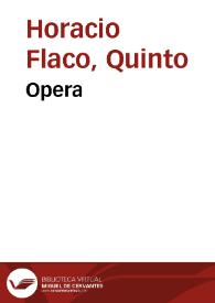 Opera | Biblioteca Virtual Miguel de Cervantes