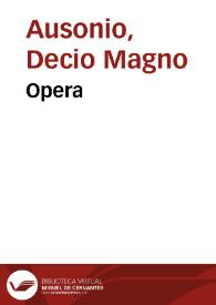 Opera | Biblioteca Virtual Miguel de Cervantes