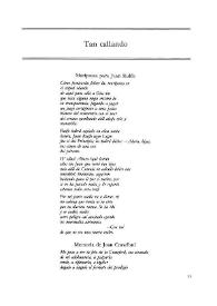 Tan callando / Gonzalo Rojas | Biblioteca Virtual Miguel de Cervantes