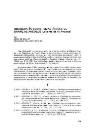 Bibliografía sobre temas árabes de Sharq Al-Andalus (Levante de Al-Andalus) / por Mikel de Epalza y Francisco Franco Sánchez | Biblioteca Virtual Miguel de Cervantes