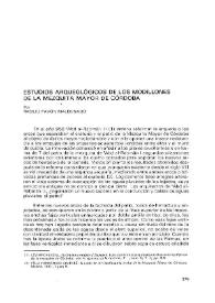 Estudios arqueológicos de los modillones de la Mezquita Mayor de Córdoba / Por Basilio Pavón Maldonado | Biblioteca Virtual Miguel de Cervantes