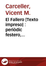 El Fallero : periòdic festero, buñolero y sandunquero. Año 1931 Número 11 | Biblioteca Virtual Miguel de Cervantes