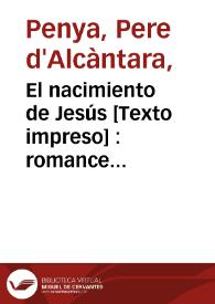 El nacimiento de Jesús : romance religioso | Biblioteca Virtual Miguel de Cervantes