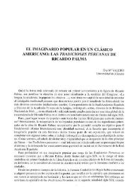 El imaginario popular en un clásico americano : las "Tradiciones peruanas" de Ricardo Palma / Eva Mª Valero | Biblioteca Virtual Miguel de Cervantes