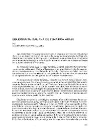 Bibliografía italiana de temática árabe / Magdalena Martínez Almira | Biblioteca Virtual Miguel de Cervantes