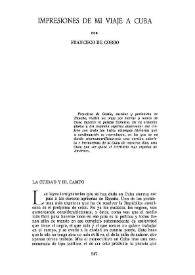 Impresiones de mi viaje a Cuba / Francisco de Cossío | Biblioteca Virtual Miguel de Cervantes