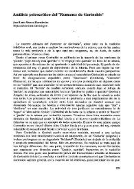 Análisis psicocrítico del "Romance de Gerineldo" / José Luis Alonso Hernández | Biblioteca Virtual Miguel de Cervantes