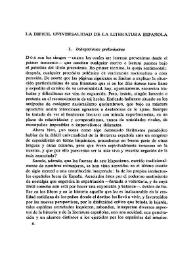 La difícil universalidad de la literatura española / Guillermo de Torre | Biblioteca Virtual Miguel de Cervantes