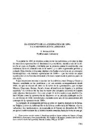 El concepto de la "generación de 1898" y la historiografía literaria / E. Inman Fox | Biblioteca Virtual Miguel de Cervantes
