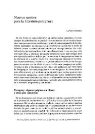 Nuevos rumbos para la literatura paraguaya / Carla Fernandes | Biblioteca Virtual Miguel de Cervantes