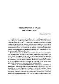 Medicamentos y salud: realidades y mitos / Pedro Laín Entralgo | Biblioteca Virtual Miguel de Cervantes