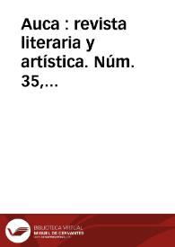 Auca : revista literaria y artística. Núm. 35, noviembre 2015 | Biblioteca Virtual Miguel de Cervantes
